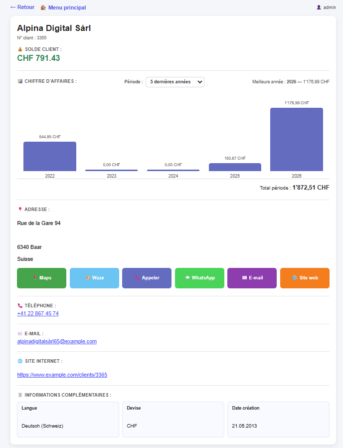 Fiche client